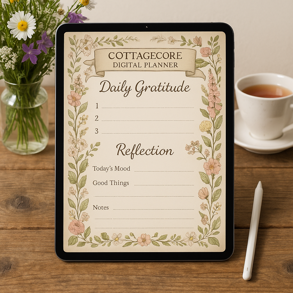 Gratitude Journal | Cottagecore | Digital PDF 2026 preview