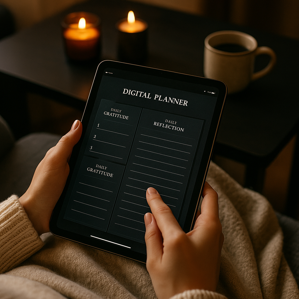 Gratitude Journal | Dark Moody | Digital PDF 2026 preview