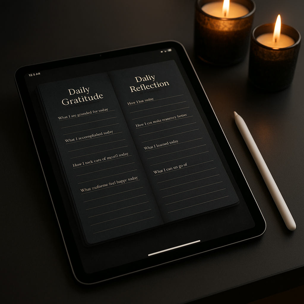 Gratitude Journal | Dark Moody | Digital PDF 2026 preview