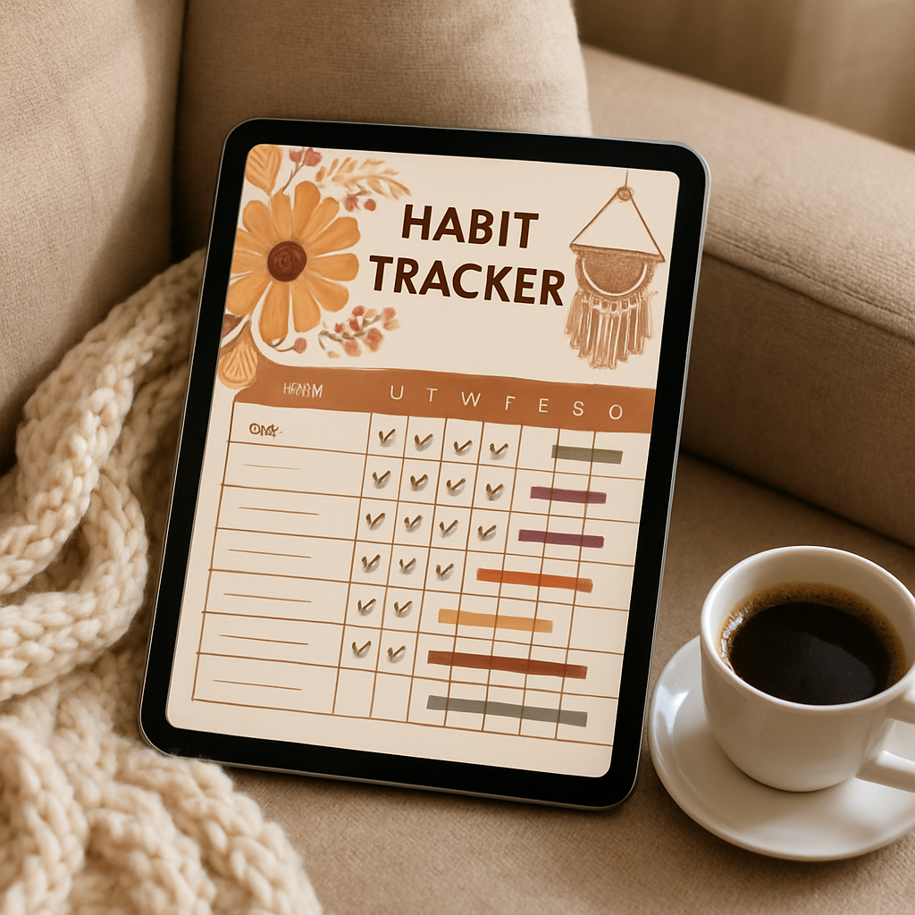 Habit Tracker Planner | Boho | Digital PDF 2026 preview