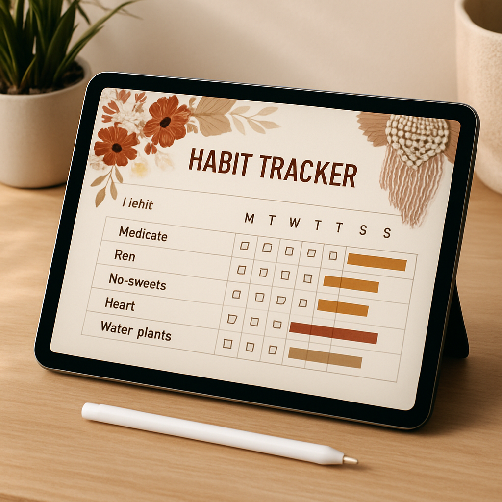Habit Tracker Planner | Boho | Digital PDF 2026 preview