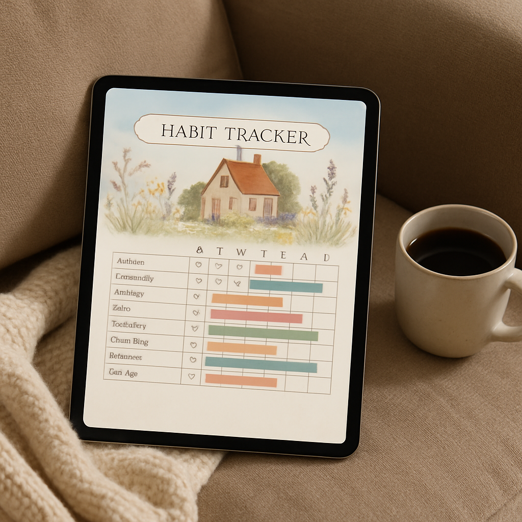 Habit Tracker Planner | Cottagecore | Digital PDF 2026 preview