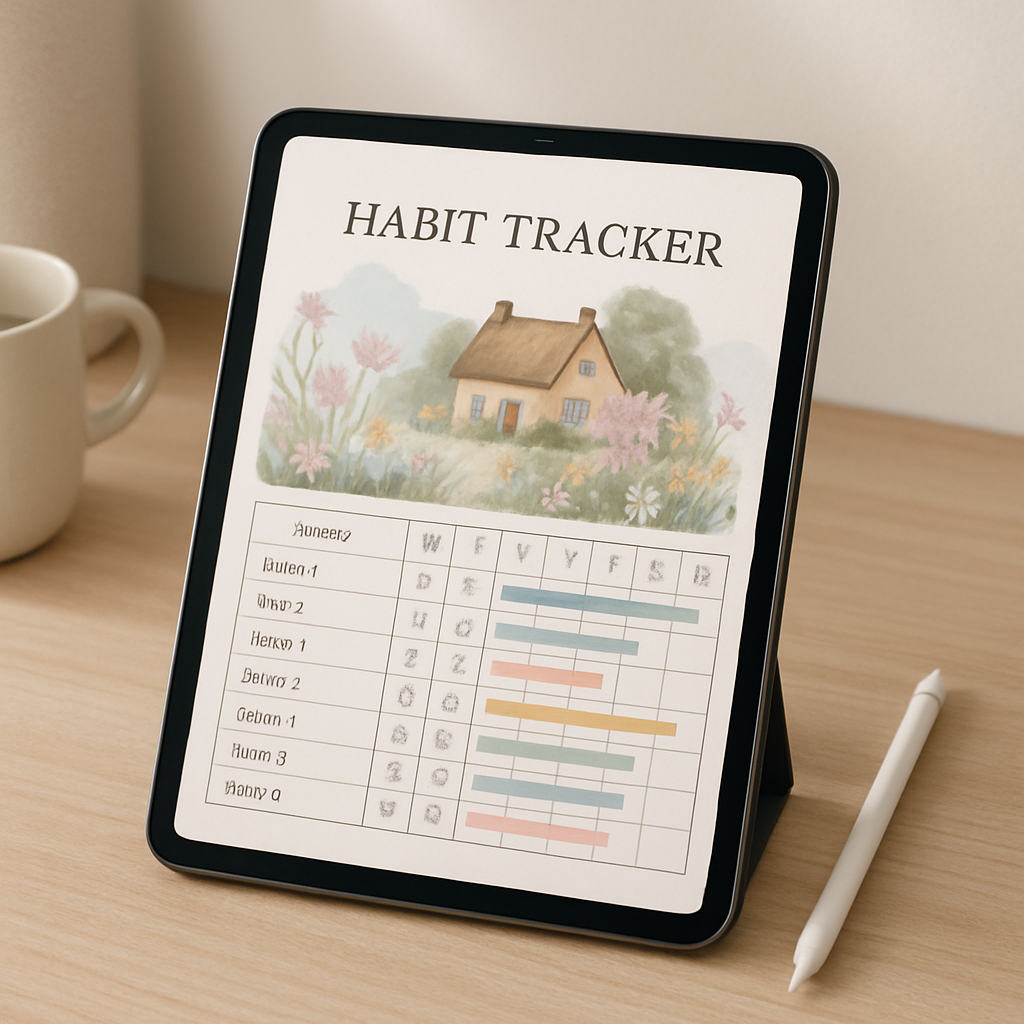 Habit Tracker Planner | Cottagecore | Digital PDF 2026 preview