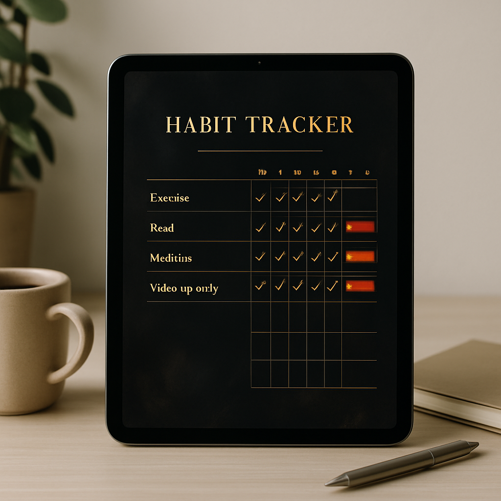 Habit Tracker Planner | Dark Moody | Digital PDF 2026 preview
