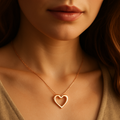 Personalized Heart Cutout Necklace • Custom Engraved lifestyle photo