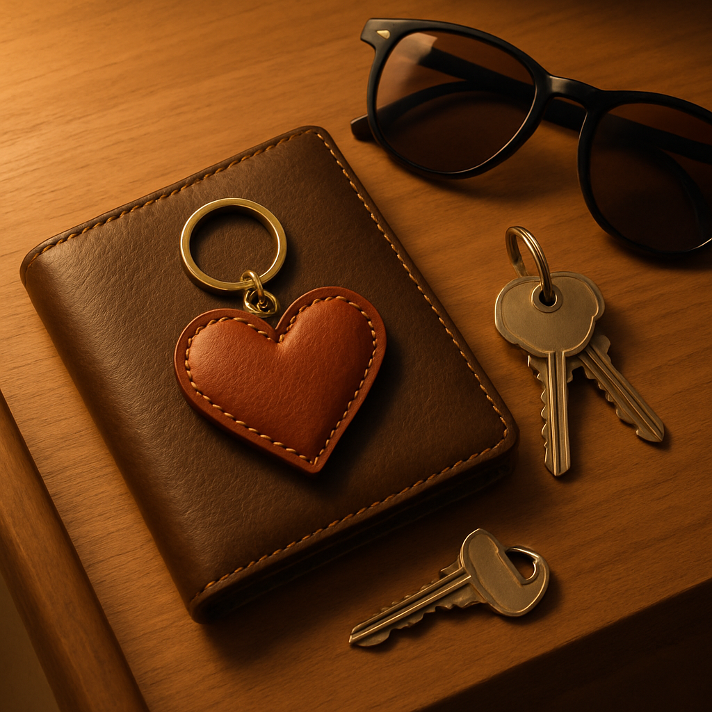 Personalized Heart Keychain • Custom Engraved lifestyle photo