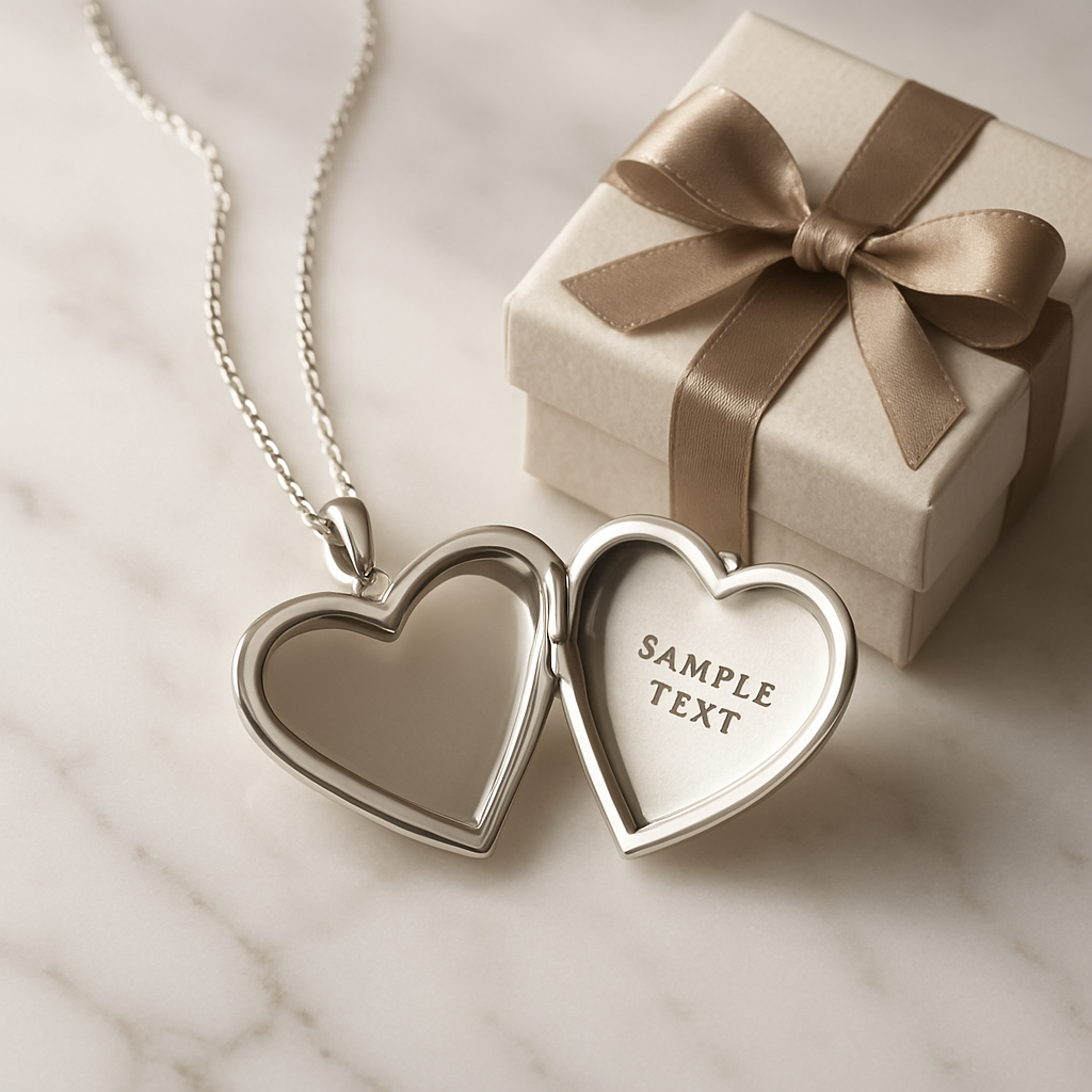 Personalized Hidden Message Heart Necklace • Custom Engraved lifestyle photo