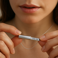 Personalized Hidden Message Sliding Bar Necklace • Custom Engraved lifestyle photo