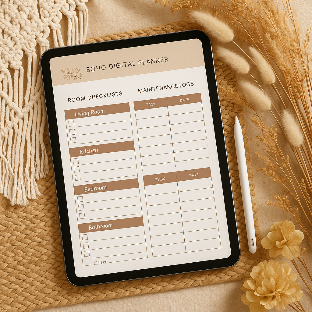 Home Organization Planner | Boho | Digital PDF 2026 preview