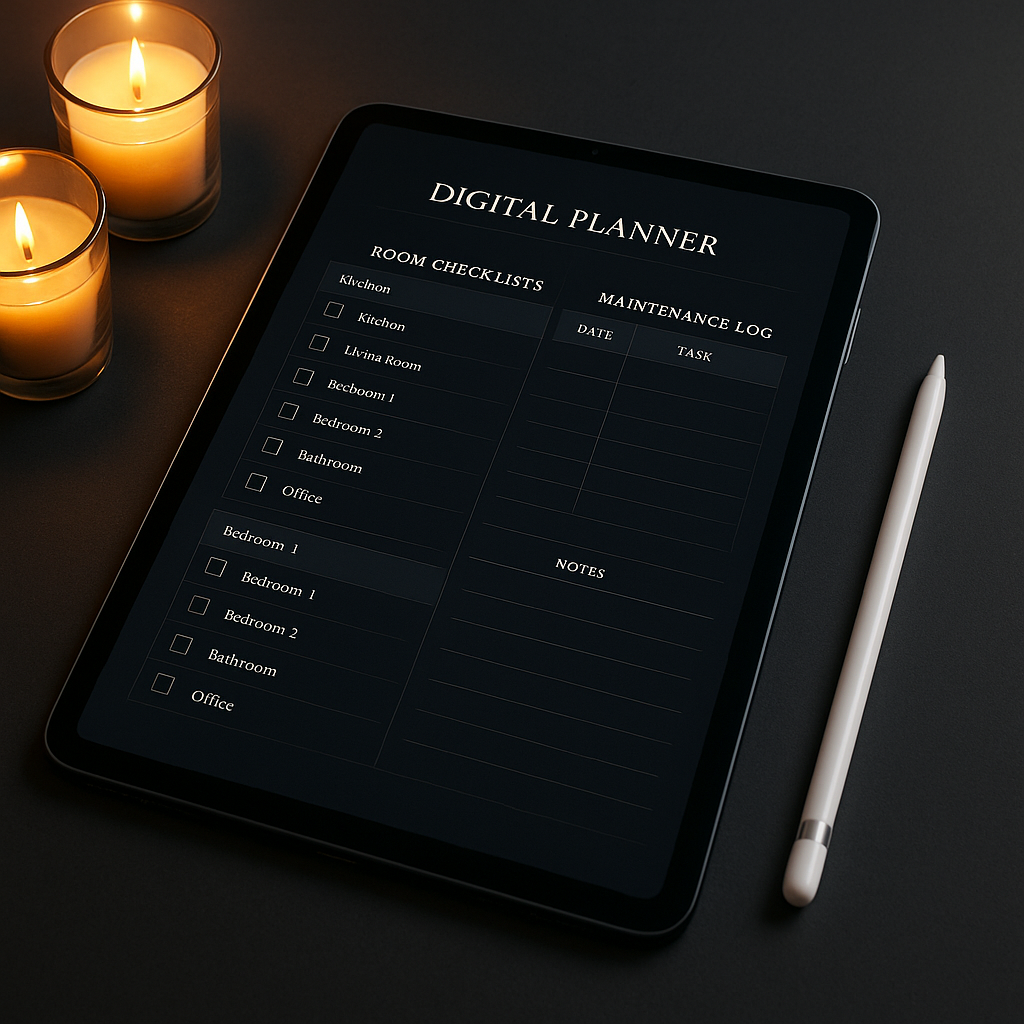 Home Organization Planner | Dark Moody | Digital PDF 2026 preview
