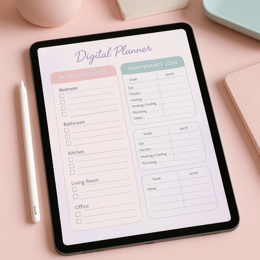 Home Organization Planner | Pastel | Digital PDF 2026 preview