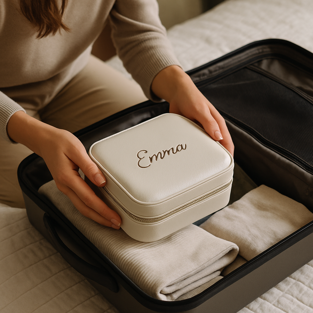 Personalized Jewelry Travel Case • Custom Engraved lifestyle photo