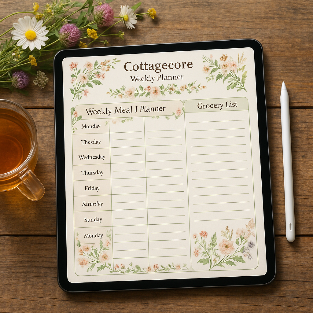 Meal Planning Planner | Cottagecore | Digital PDF 2026 preview