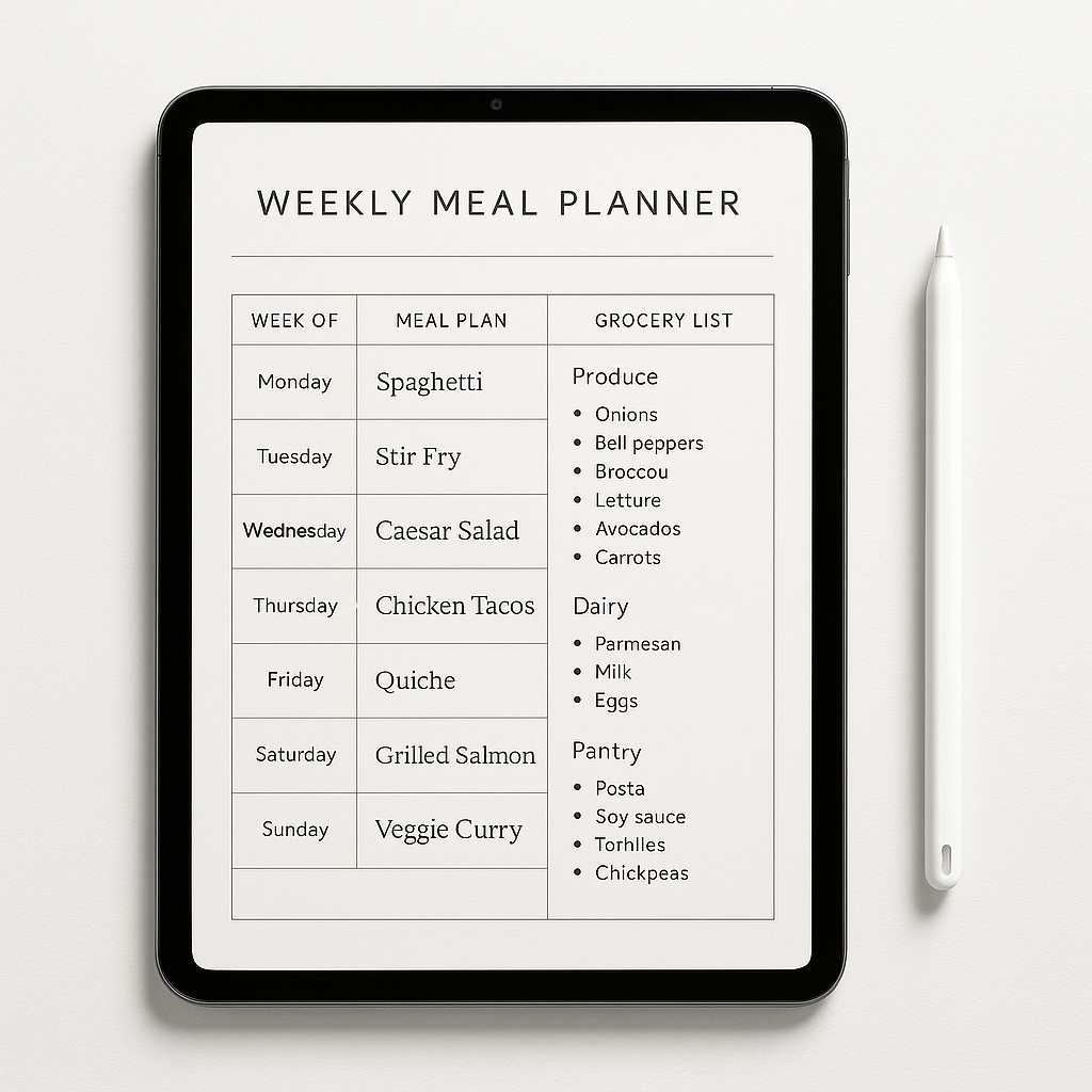 Meal Planning Planner | Minimalist | Digital PDF 2026 preview