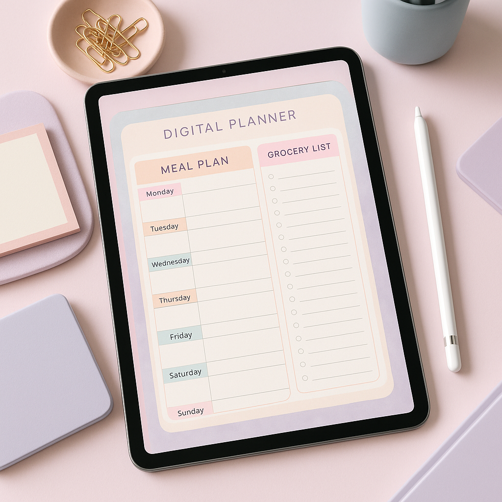 Meal Planning Planner | Pastel | Digital PDF 2026 preview