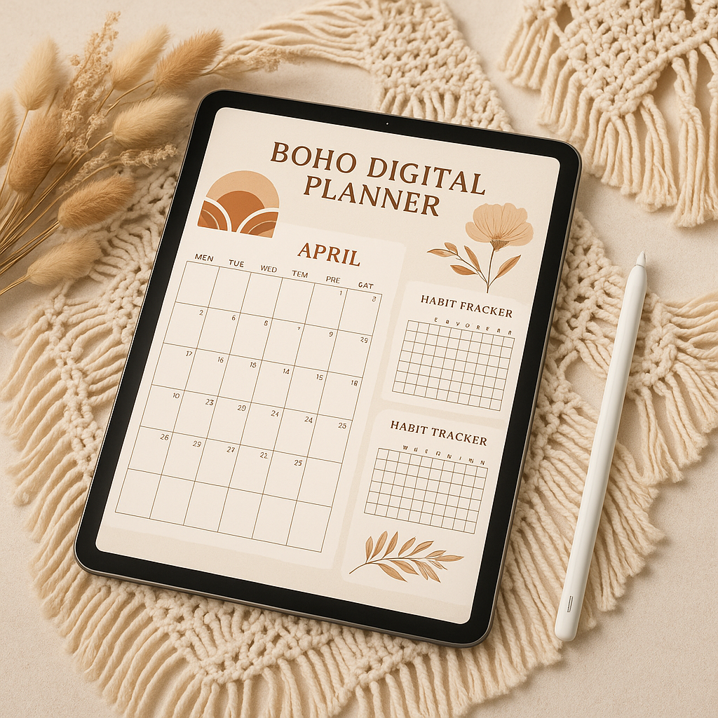 Monthly Planner 2026 | Boho | Digital PDF 2026 preview