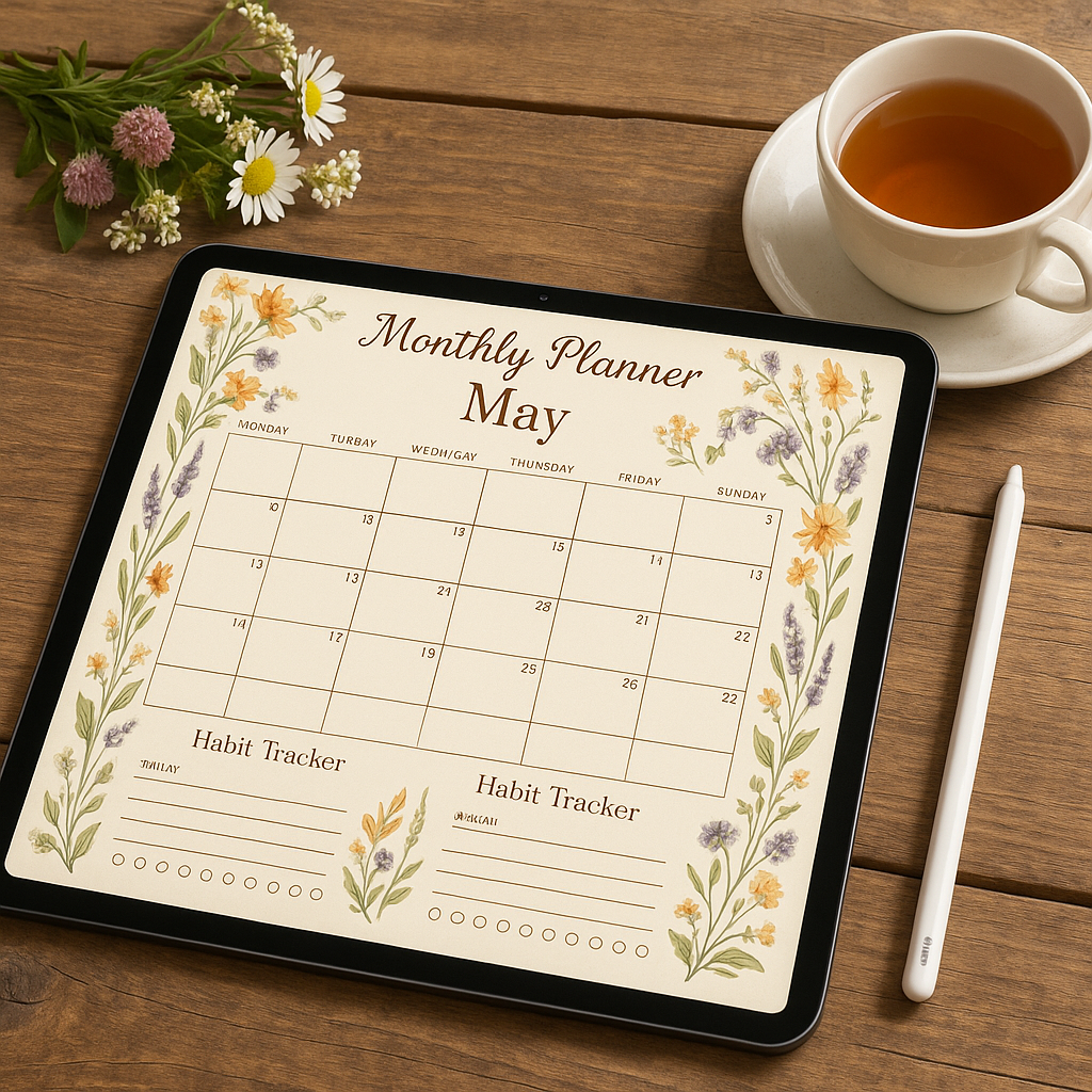 Monthly Planner 2026 | Cottagecore | Digital PDF 2026 preview