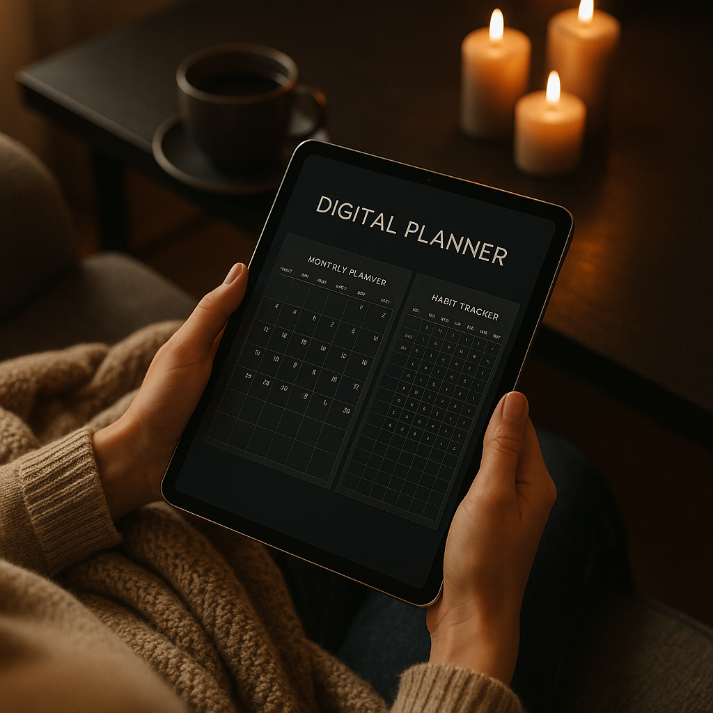 Monthly Planner 2026 | Dark Moody | Digital PDF 2026 preview