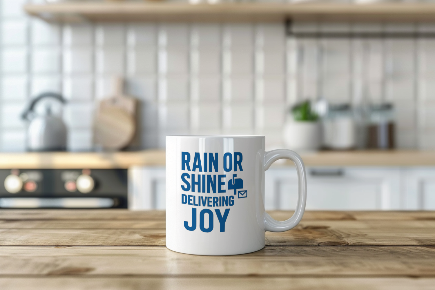 Mail Carrier Rain Or Shine Delivering Joy Coffee Mug | Unique Gift | Ceramic Mug