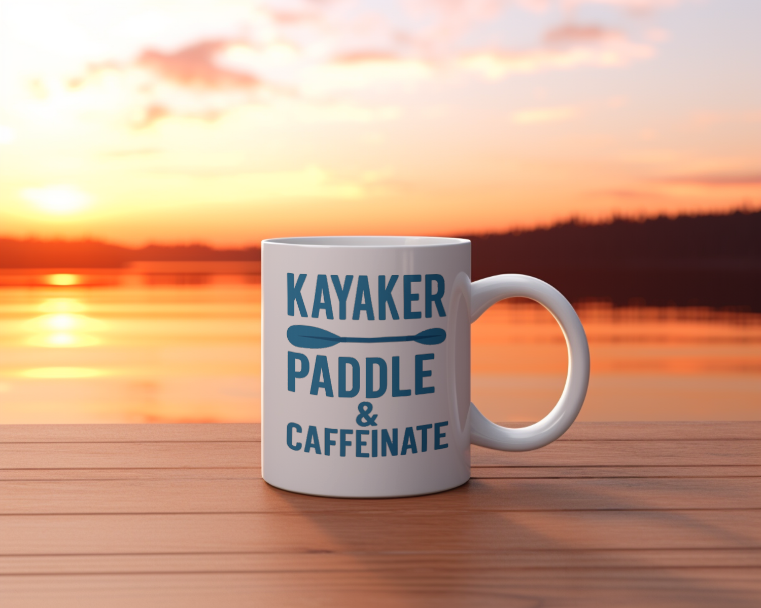 Kayaker Paddle And Caffeinate Coffee Mug | Unique Gift | Ceramic Mug