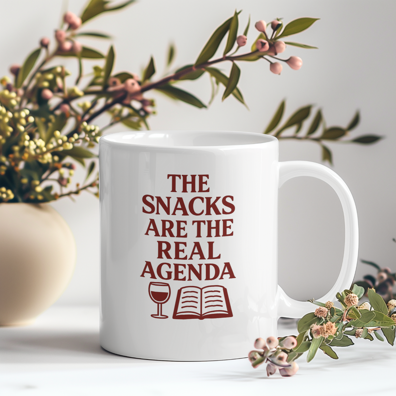 Book Club Host The Snacks Are The Real Agenda Coffee Mug | Unique Gift | Ceramic Mug