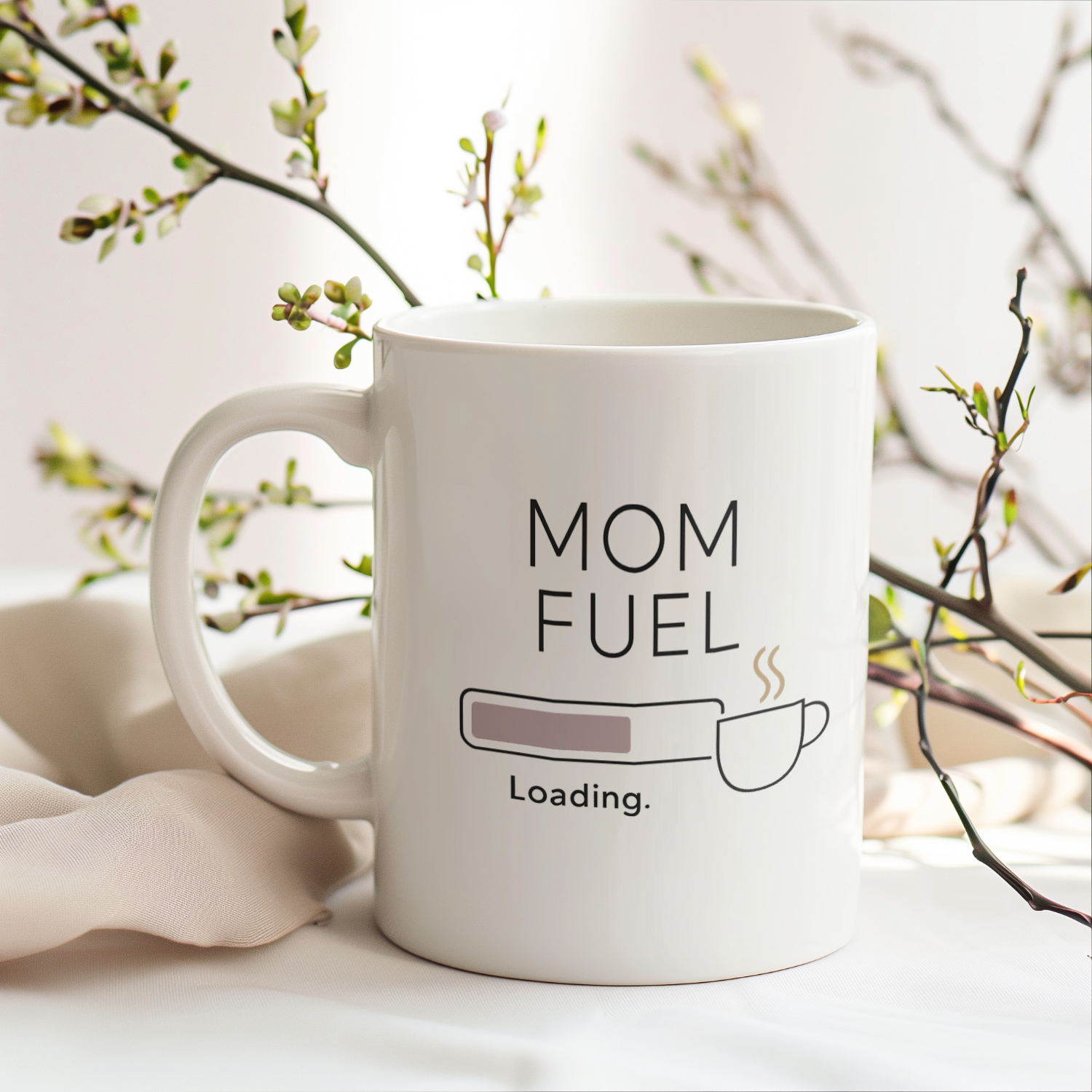 Mom Fuel Activated Status Go Coffee Mug | Funny Mom Coffee Gift | Ceramic Mug