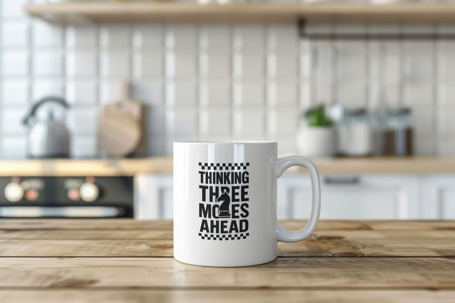 Chess Player Thinking Three Moves Ahead Coffee Mug | Unique Gift | Ceramic Mug