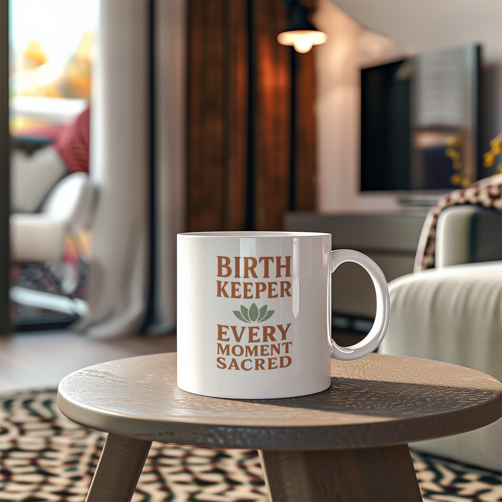Doula Birth Keeper Every Moment Sacred Coffee Mug | Gift for Mom | Ceramic Mug