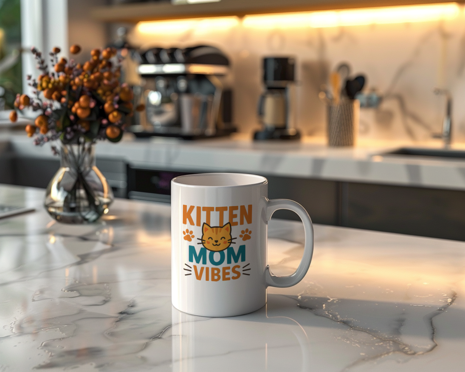 Kitten Mom Life Is Purrfect Coffee Mug | Cat Lover Gift | Ceramic Mug