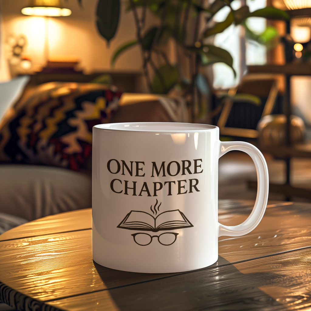 Bookworm One More Chapter Coffee Mug | Unique Gift | Ceramic Mug