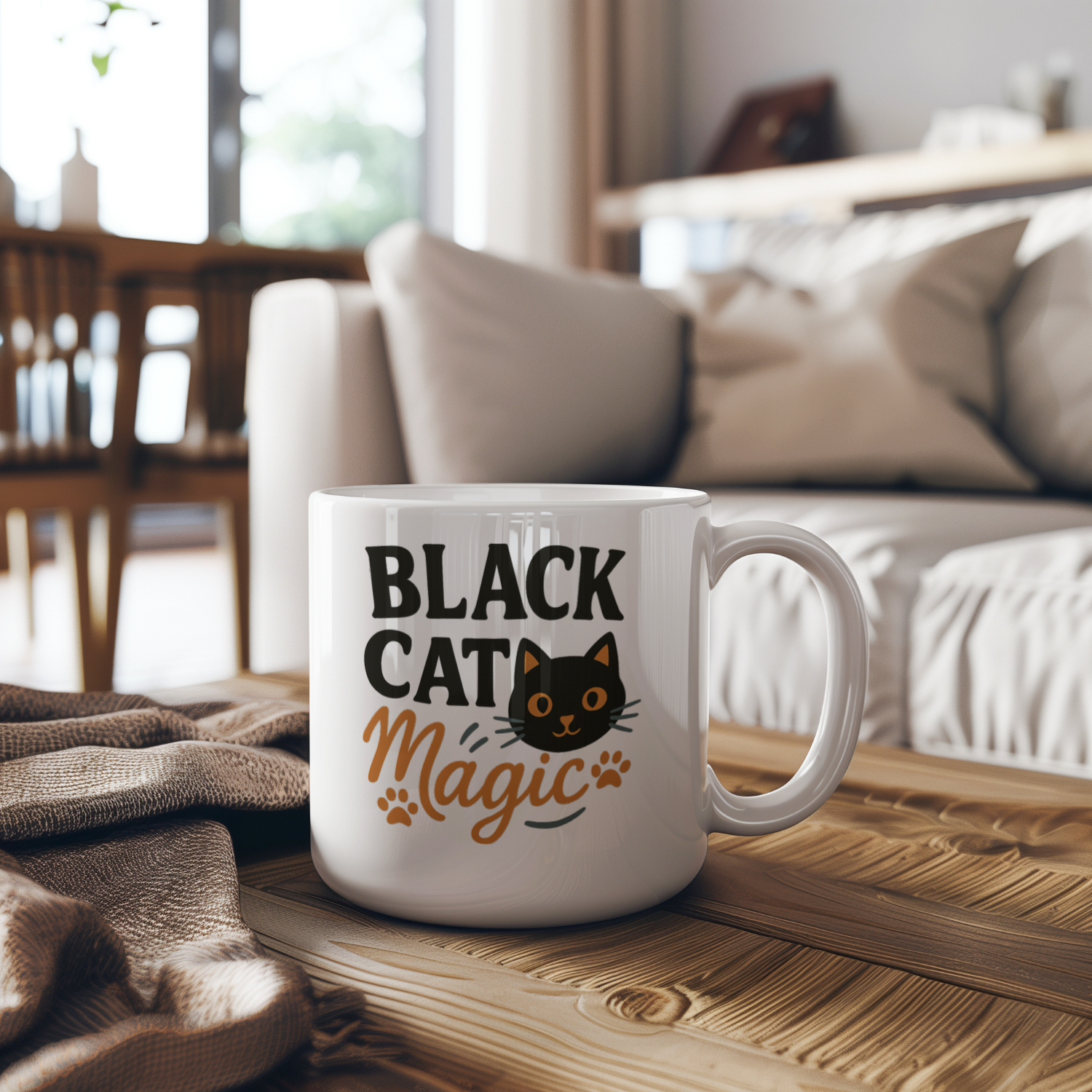 Black Cat Magic Coffee Mug | Black Cat Lover Gift | Ceramic Mug