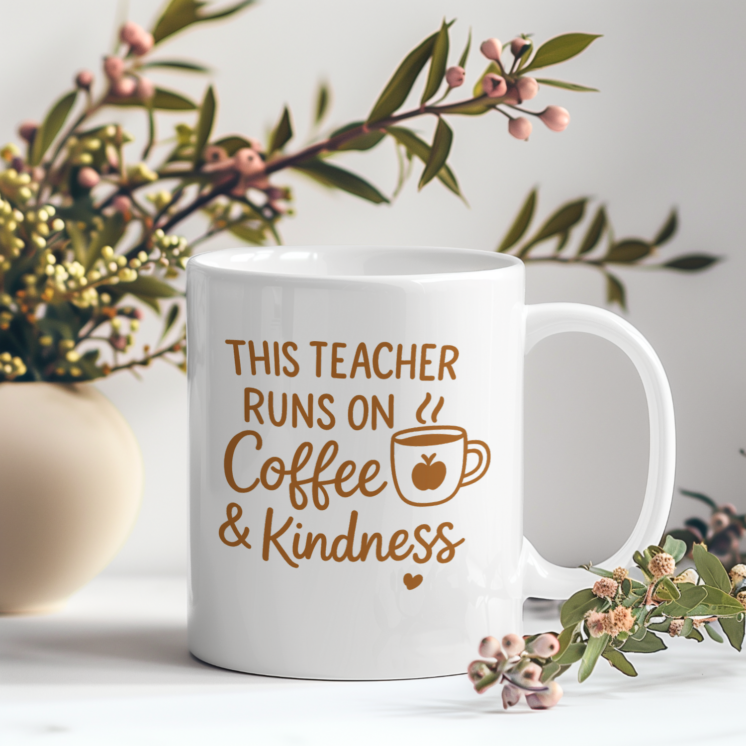 Teacher Runs On Coffee And Kindness Coffee Mug | Teacher Gift | Ceramic Mug