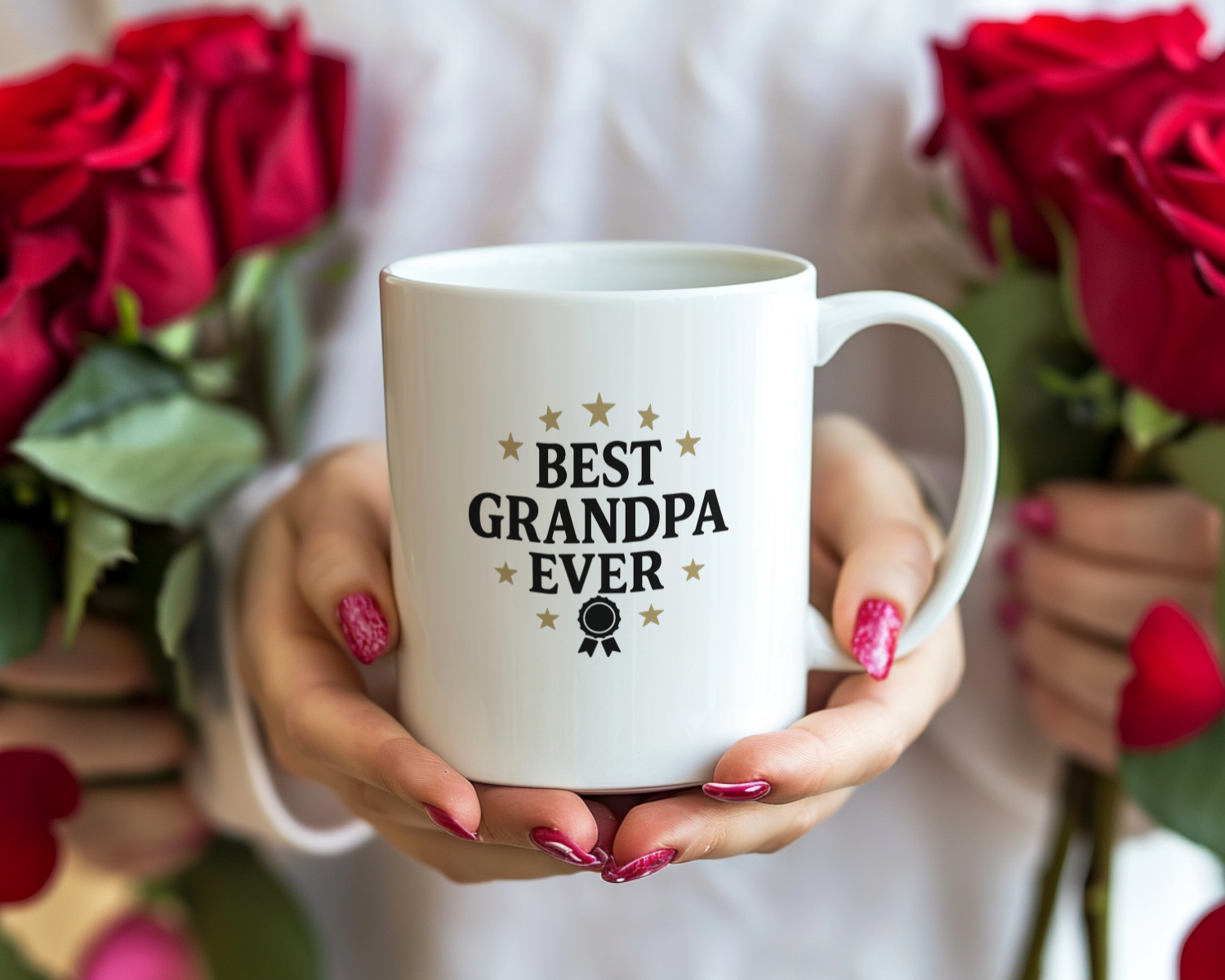 Best Grandpa Ever Stars Coffee Mug | Gift for Grandpa | Ceramic Mug