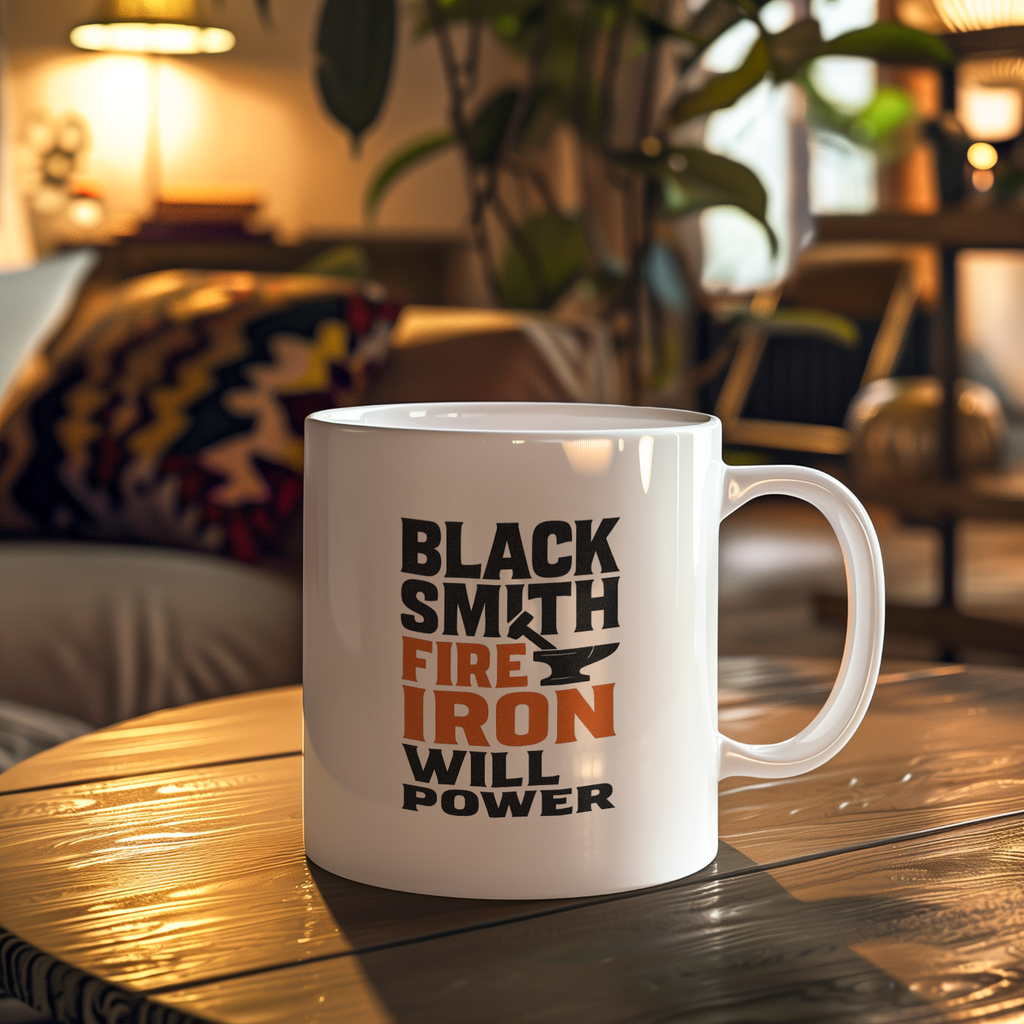 Blacksmith Fire Iron Willpower Coffee Mug | Unique Gift | Ceramic Mug
