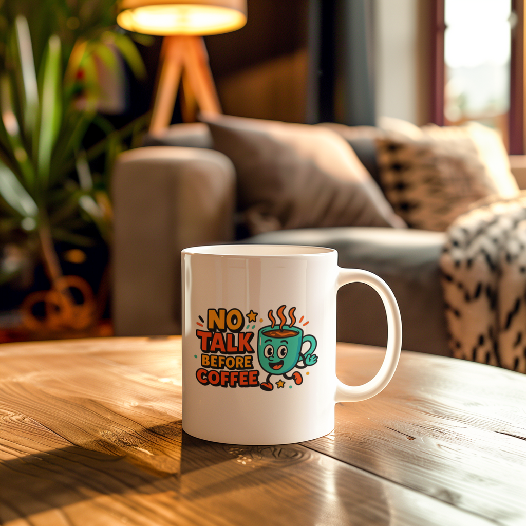 Pre Coffee Conversation Risk At Own Risk Coffee Mug | Funny Coffee Gift | Ceramic Mug