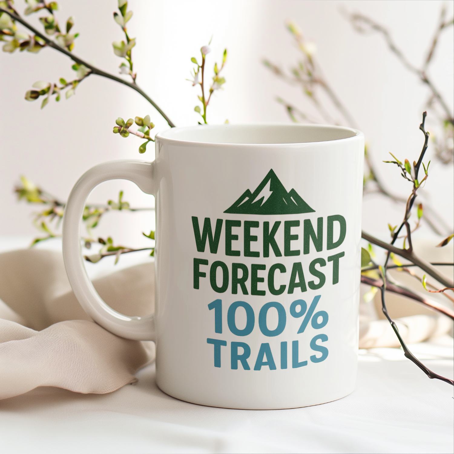 Weekend Forecast Mostly Trails Coffee Mug | Unique Gift | Ceramic Mug