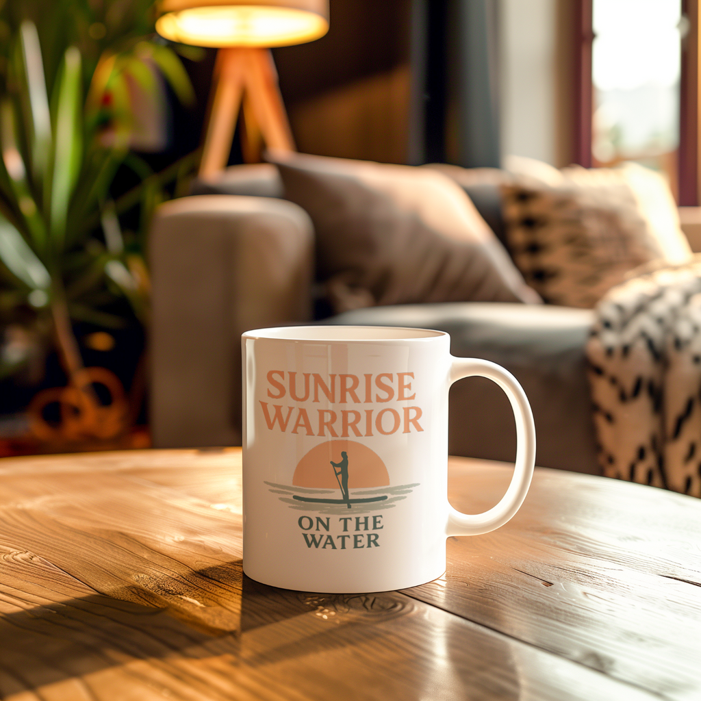 Paddleboard Sunrise Warrior Morning On Water Coffee Mug | Unique Gift | Ceramic Mug