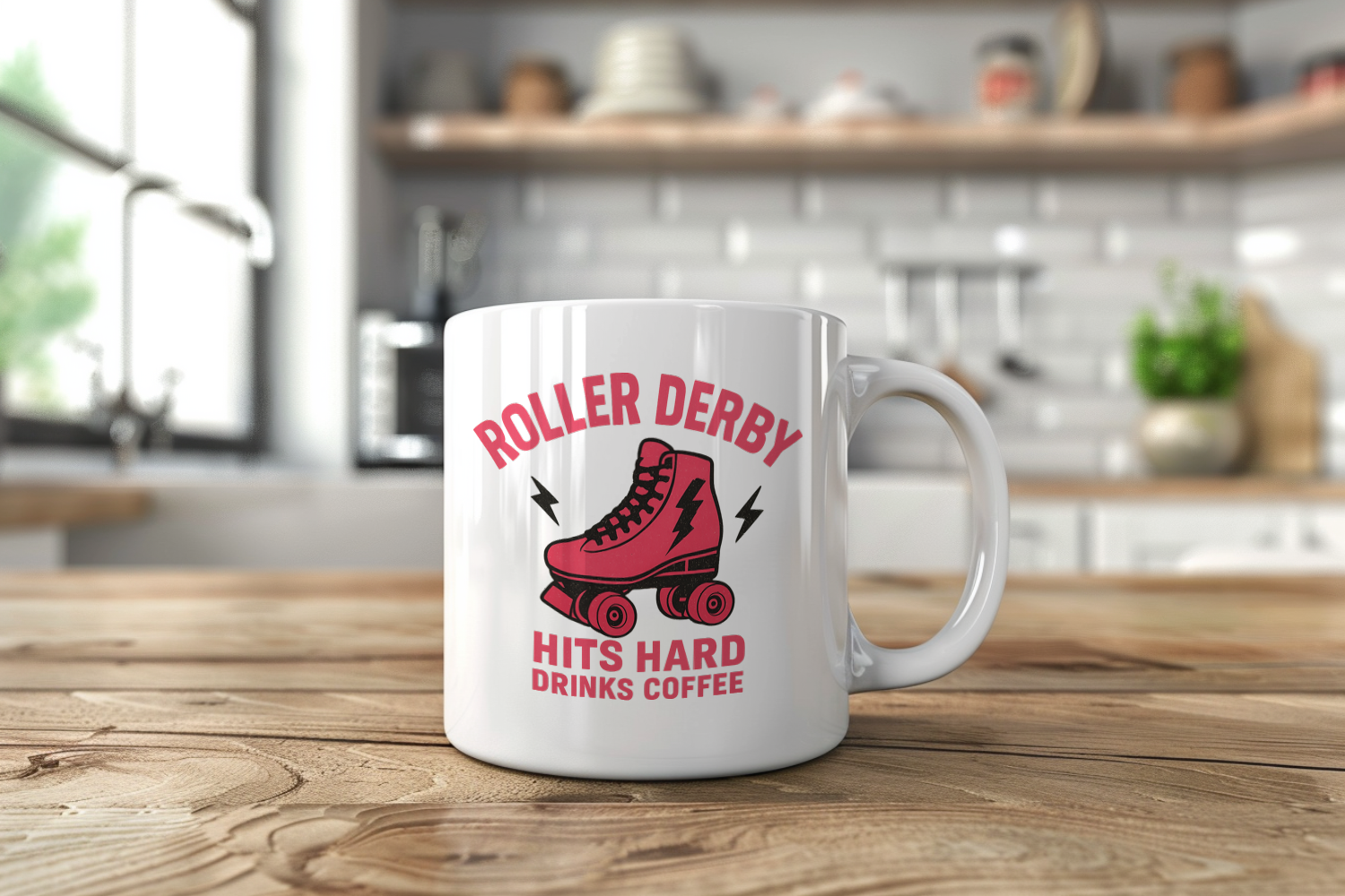 Roller Derby Queen Hits Hard Drinks Coffee Ceramic Mug