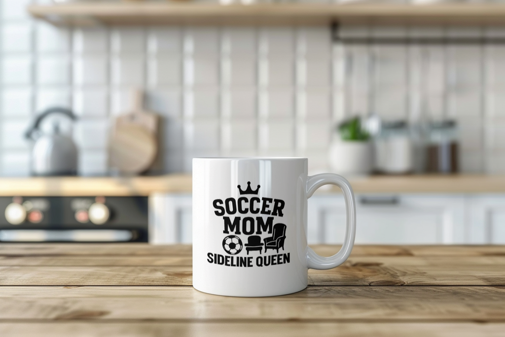 Soccer Mom Sideline Queen Coffee Mug | Gift for Mom | Ceramic Mug