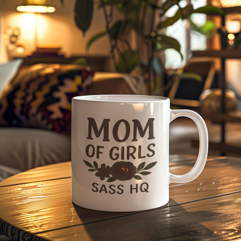 Three Girls One Mom Send Coffee Coffee Mug | Funny Girl Mom Gift | Ceramic Mug