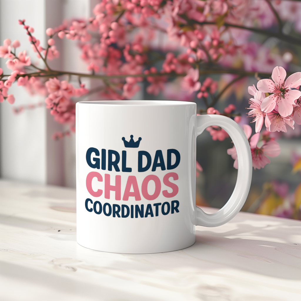 Girl Dad Chaos Coordinator Coffee Mug | Gift for Dad | Ceramic Mug