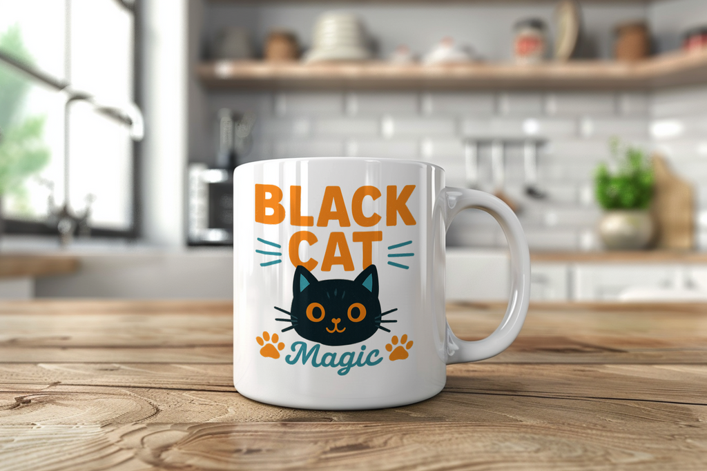 My Black Cat Owns My Soul Coffee Mug | Funny Cat Lover | Ceramic Mug