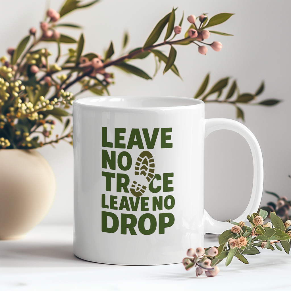 Hiker Leave No Trace Leave No Drop Coffee Mug | Unique Gift | Ceramic Mug