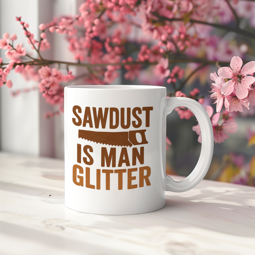 Woodworker Sawdust Is Man Glitter Coffee Mug | Unique Gift | Ceramic Mug