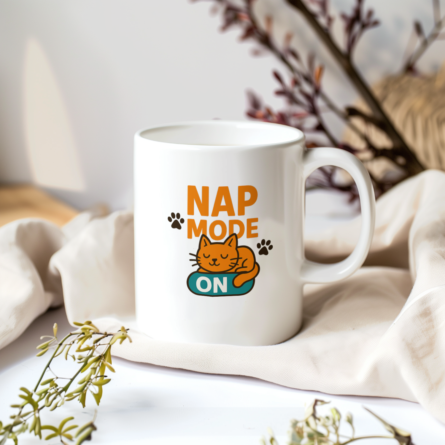 Currently Unavailable Cat Is Napping Coffee Mug | Funny Pet Humor | Ceramic Mug