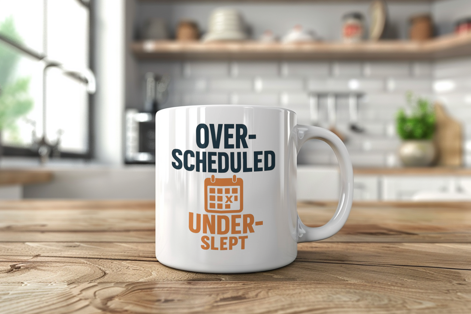 Overscheduled Underslept Still Showing Up Coffee Mug | Unique Gift | Ceramic Mug
