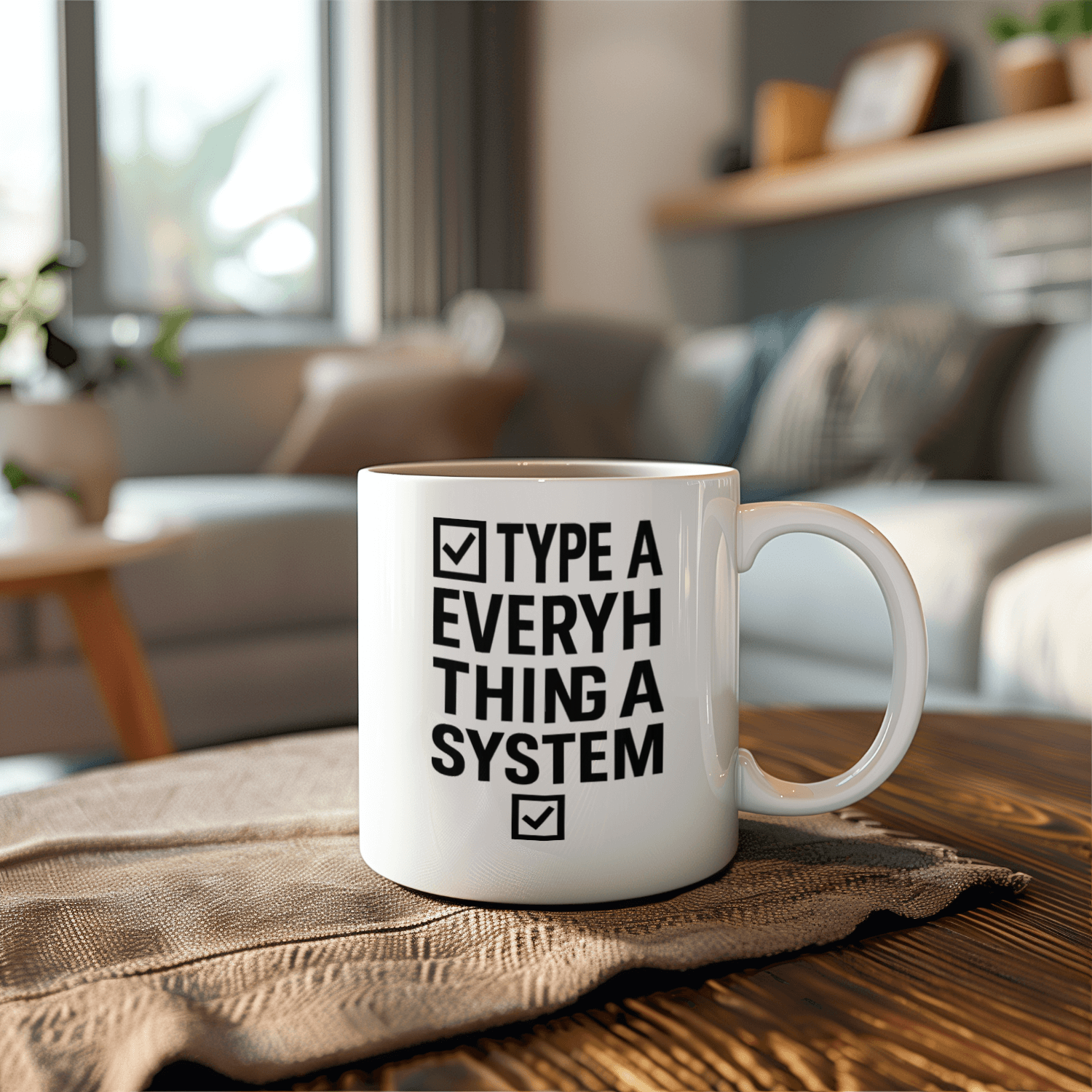Type A Personality Everything Has A System Coffee Mug | Unique Gift | Ceramic Mug