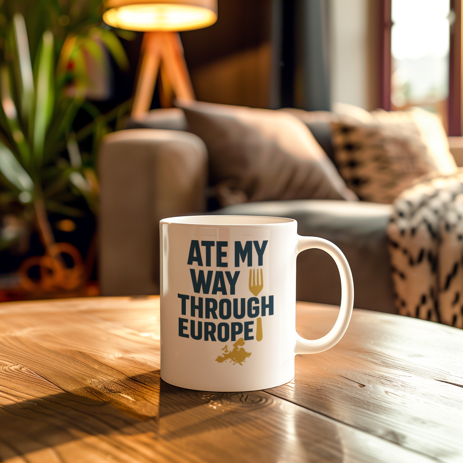 Foodie Atlas Ate My Way Through Europe Coffee Mug | Unique Gift | Ceramic Mug