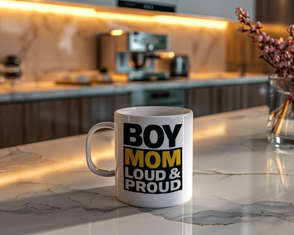 Boy Mom Energy Level Chaos Coffee Mug | Funny Mom Gift | Ceramic Mug