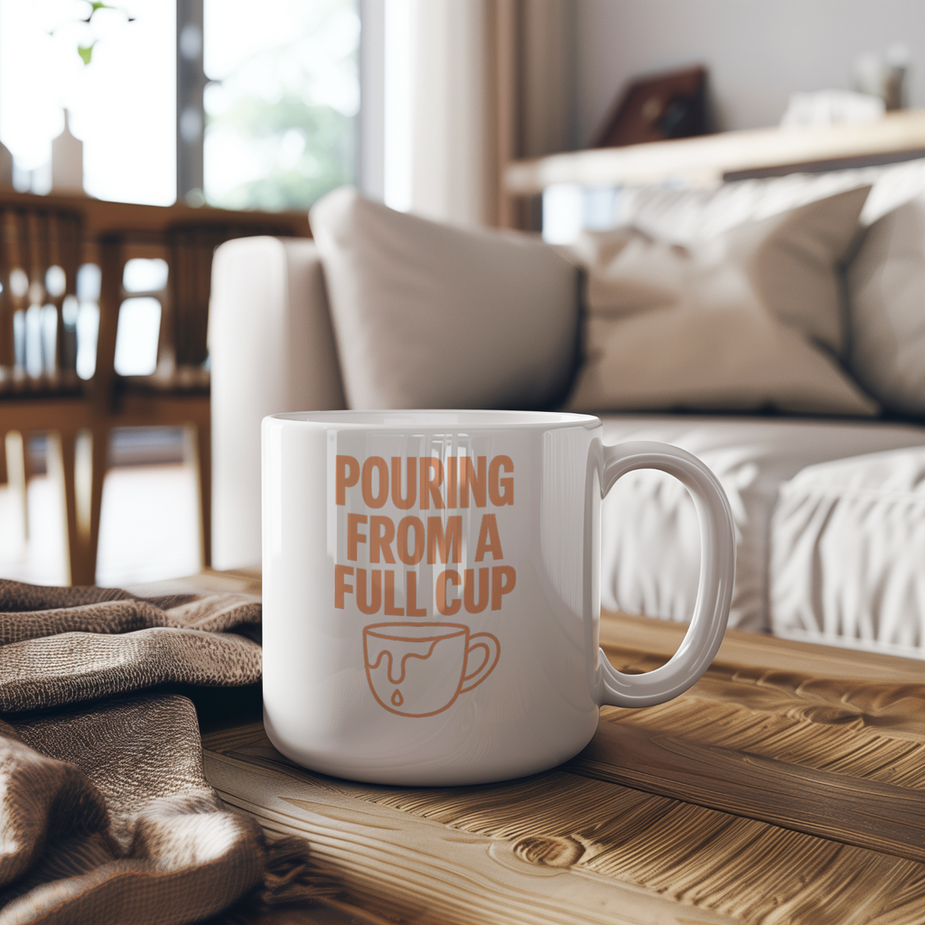 Mental Health Counselor Pouring From Full Cup Coffee Mug | Unique Gift | Ceramic Mug